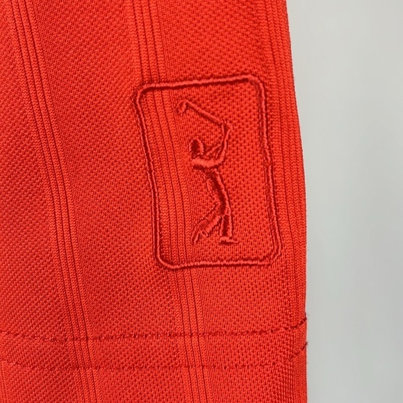 Men’s PGA Tour Golf Polo Vertical Striped Shirt XL Red - Picture 4 of 13